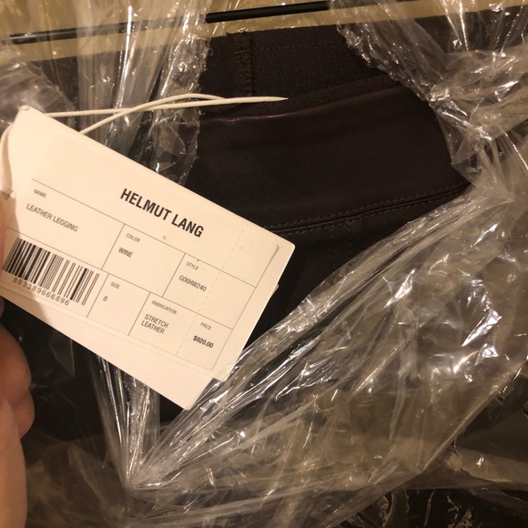 NWT Helmut Lang Leather Leggings in Merlot - Picture 8 of 8